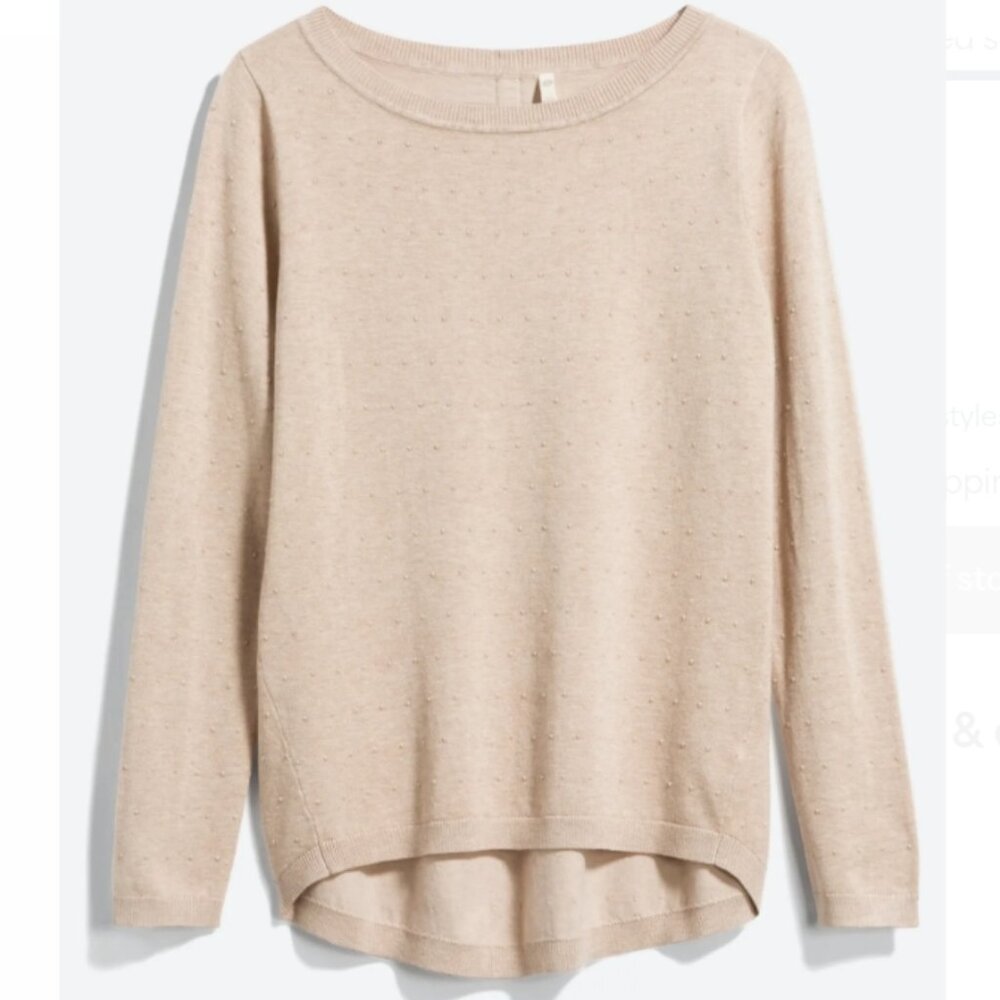 Teeberry & Weave Kaydin Dot Stitch Pullover - Beige - L